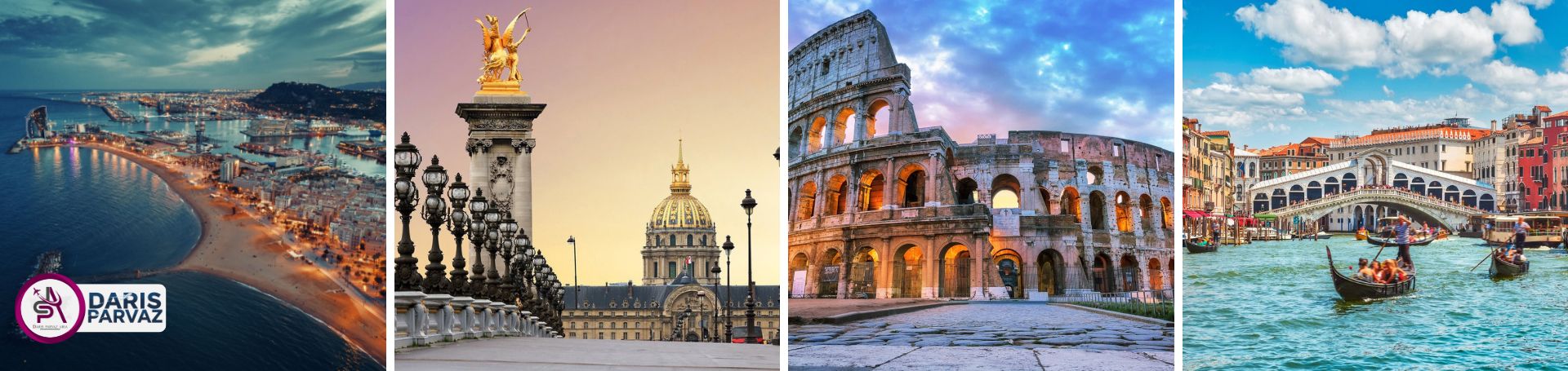 تور ژانویه بارسلونا، پاریس، رم، ونیز
