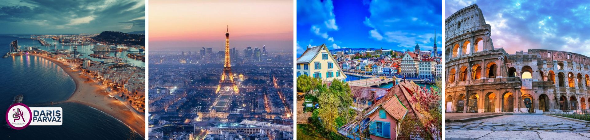 تور بارسلونا، پاریس، زوریخ، رم